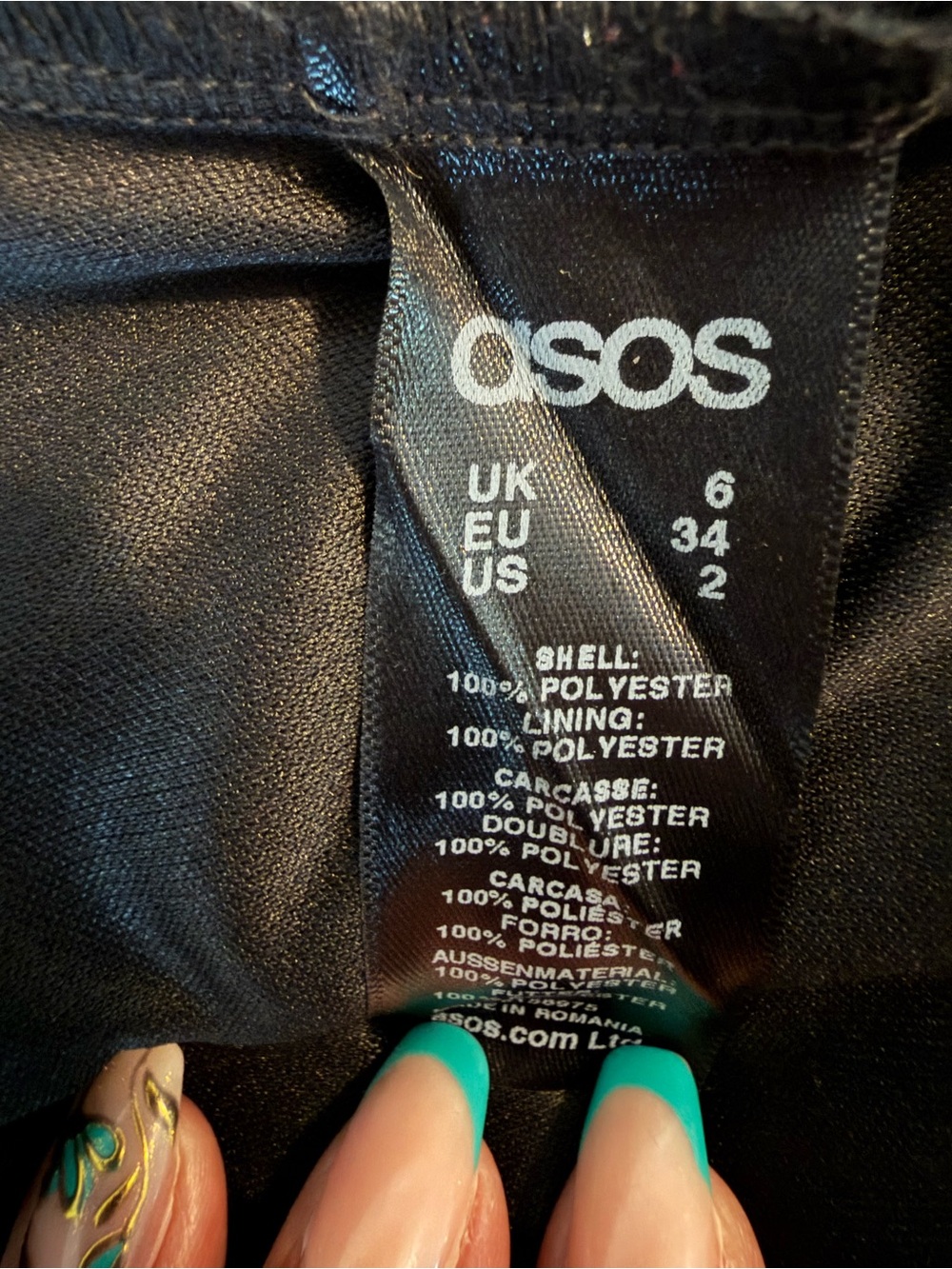 NWT ASOS Navy Sequin Plunge Neck Bodycon Mini Dress Long Sleeve US 2 - Picture 15 of 16
